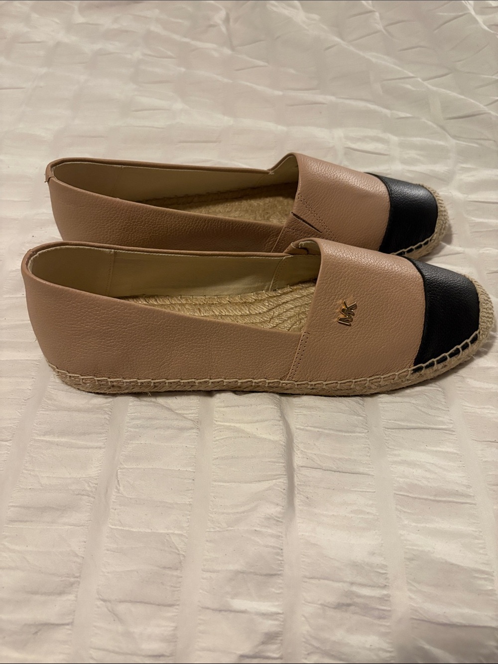 MICHAEL Michael Kors Blush and Black Leather Espadrille Flats - Picture 2 of 4